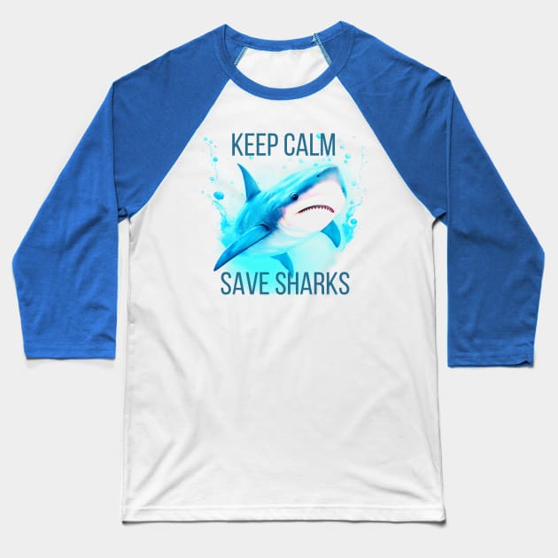 Save sharks Baseball T-Shirt by Javisolarte